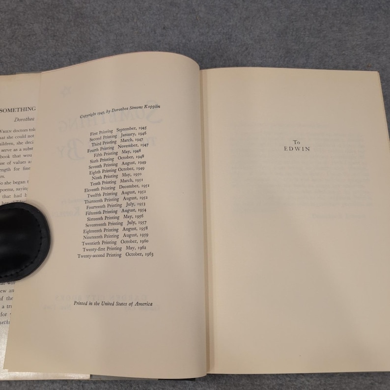 Something to Live By Dorothea S Kopplin Hardcover 1963 22nd Printing VTG Book image 2