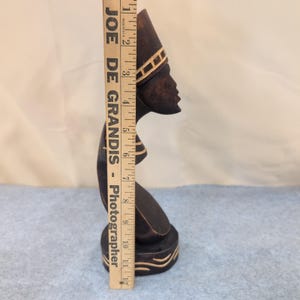 Vintage Hand Carved African Wooden Bust Sculpture Stylized Woman Folk Art image 7