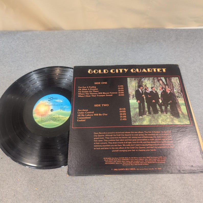 Gold City Quartet I've Got A Feeling Vinyl LP 1982 Dawn Records Southern Gospel image 2
