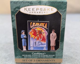 Hallmark Keepsake Ornament Casablanca Set of 3 Rick Ilsa Victor Laszlo 1997