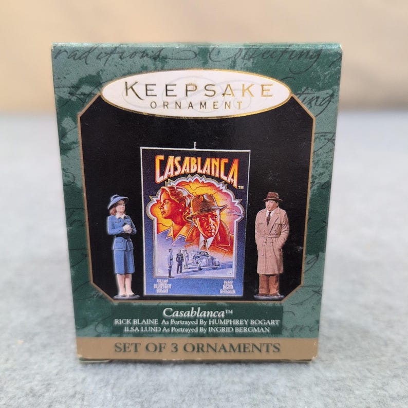 Hallmark Keepsake Ornament Casablanca Set of 3 Rick Ilsa Victor Laszlo 1997 image 1