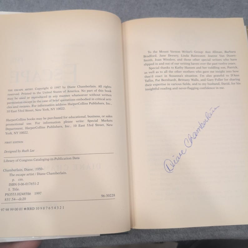 Diane Chamberlain HC Lot of 7 First Editions, 3 Signed + Author's Wedding Invite image 4