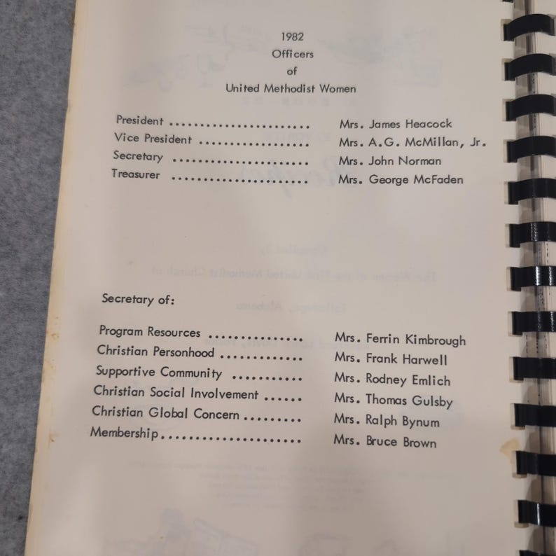 1982 Our Favorite Recipes First United Methodist Church Talladega AL Cookbook image 3