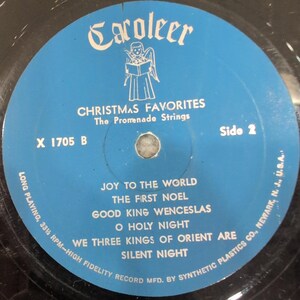 The Spaziergang Strings Christmas Favorites Vinyl LP Caroleer Cords X 1705 VG Bild 4