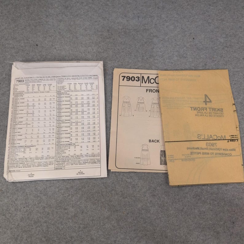 McCalls 7903 Misses Pullover Jumper Dress Sewing Pattern Size Y Xsm Sml Med 8 image 2