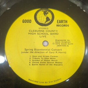 Cleburne County High School Band Live Spring Bicentennial Concert 1976 Vinyl LP image 5