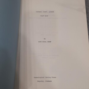 Libro de tratados del condado de Chambers, Alabama, 1984, Ruth Royal Crump, primera edición, historia imagen 2