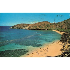 Postal antigua de Hanauma Bay, Hawái, 1964. Matasellos de Ted Birckhead, Nani Li'i S-259. imagen 1