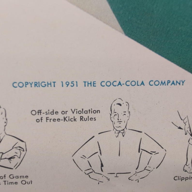 1951 Vintage Coca Cola Football Game Blank High School Program 16" x 11" image 2