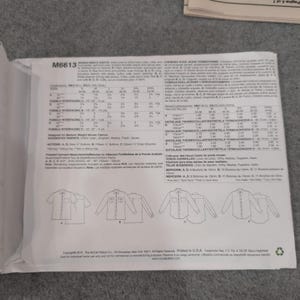 McCalls M6613 Misses Mens Fitted Shirt Sewing Pattern Size S-XXXL Factory Folded image 2