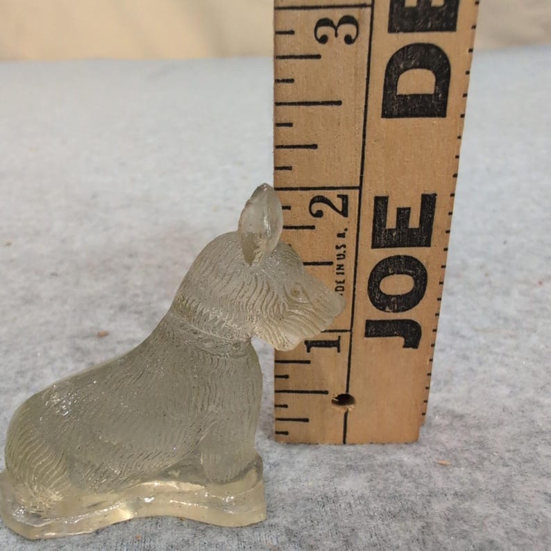 Vintage Miniature Translucent Glass Scottie Dog Figurine Scottish Terrier Decor image 5