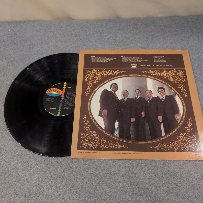 The Cathedral Quartet Then and Now Vinyl LP Canaan Records CAS-9807 Gospel image 2