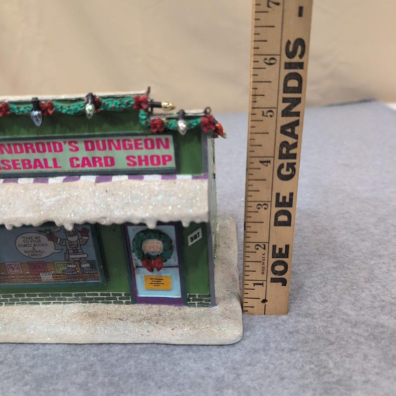 The Simpsons Android's Dungeon Baseball Card Shop Christmas Village Building image 4