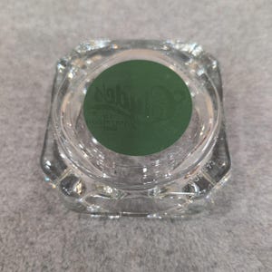 Clydes An American Bar Vintage Clear Glass Square Ashtray Green Logo Canada image 4