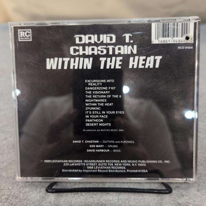David T. Chastain Within the Heat CD 1989 Roadrunner Leviathan RCD 9484 Metal image 2