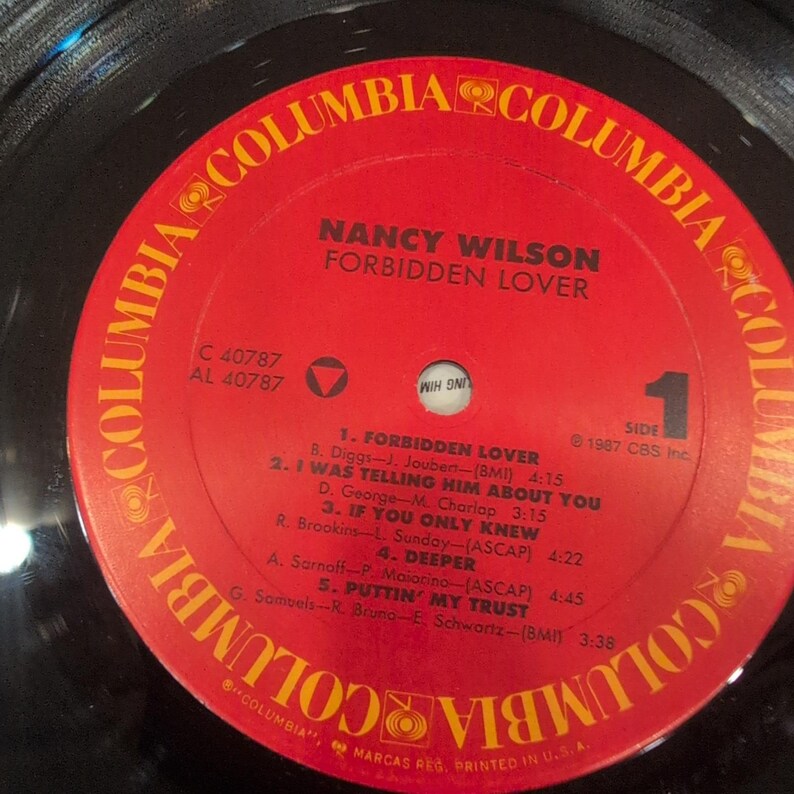 Nancy Wilson Forbidden Lover Vinyl LP Columbia C 40787 Jazz Soul 1987 Album image 4