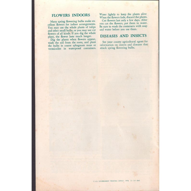 Biuletyny USDA Home and Garden Vtg Zestaw 2 cebulek kwitnących na wiosnę i lato zdjęcie 3