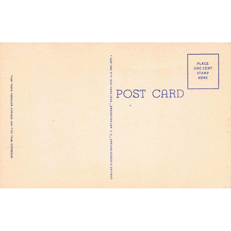 Hot Springs National Park Arkansas Linen Postcard Curt Teich 2A-H1010 c1940s image 2