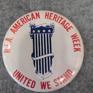 R.I.A. American Heritage Week United We Stand Vintage Pin Rock Island Arsenal image 1