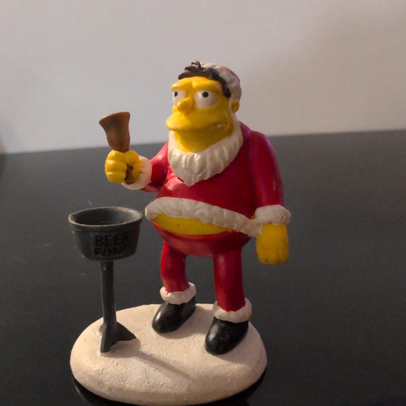 The Simpsons Hawthorne Village Barney Gumble Santa Beer Fund Figurine 2004 image 1