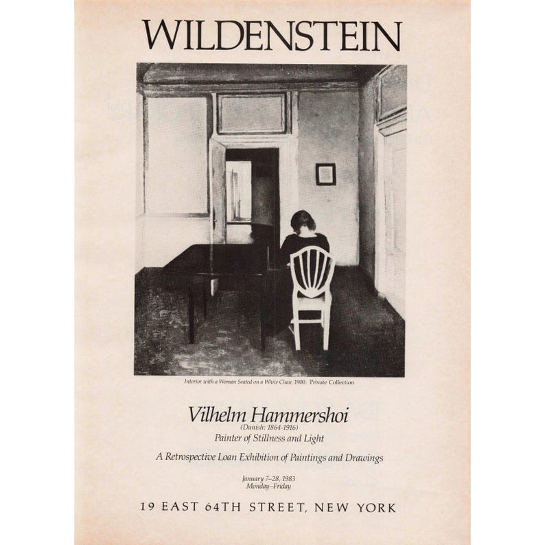 1983 Wildenstein Vilhelm Hammershoi Art Exhibition Vintage Print Ad New York image 1