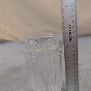 Studio Silversmiths Merci Cherie 24% Lead Crystal Frosted Bow Bud Vase Germany image 4