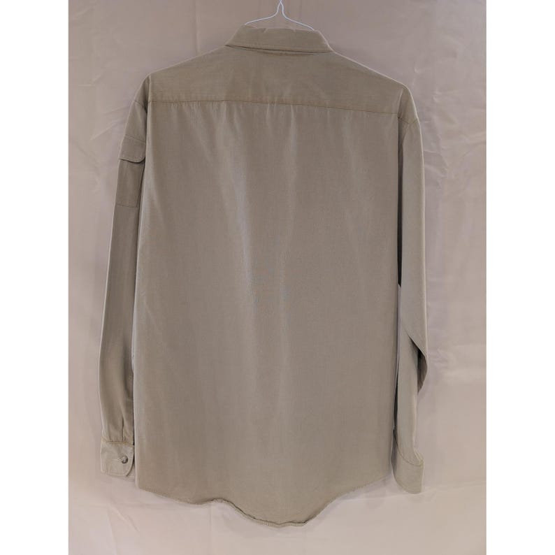 VTG Duck Head Mens Button Down Long Sleeve Shirt Olive Green Military Style image 6