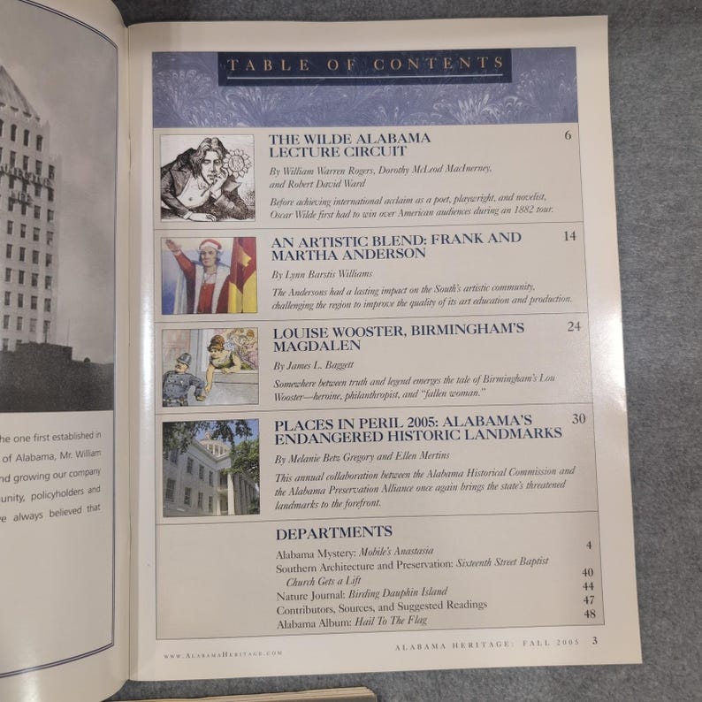 Alabama Heritage Magazine Journal Collection Histoire Culture Lot de 3 image 3