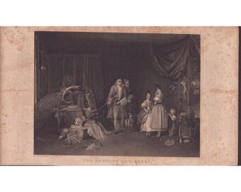 De woedende antiquair, antieke staalgravure van Jenkins AL Dick, 19e-eeuwse prent