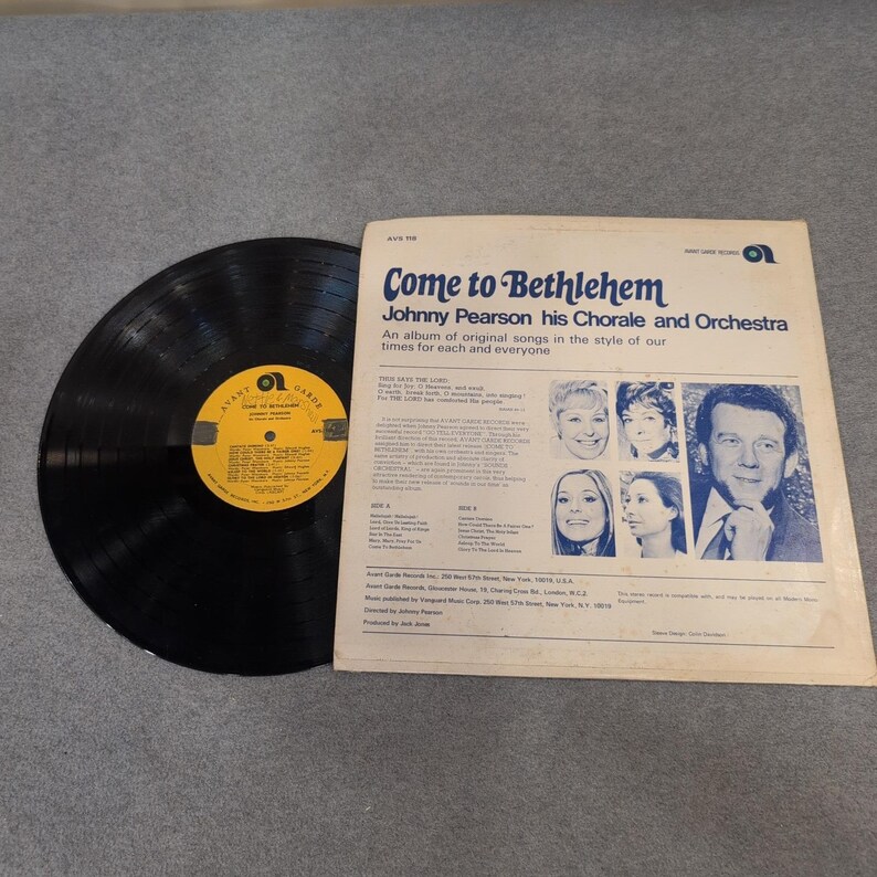 Johnny Pearson Come to Bethlehem Vinyl LP Avant Garde Records AVS 118 Religious image 2