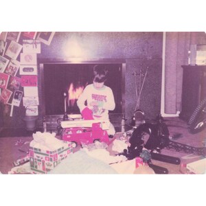 Vintage 1970s Christmas Family Home Photos Lot of 16 Fireplace Tree Toys image 13