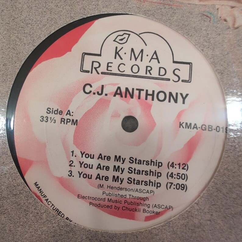 C.J. Anthony You Are My Starship She's Mine 12 Inch Vinyl Single 1989 KMA-GB-019 image 2