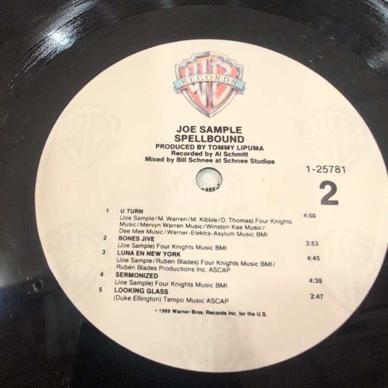 Joe Sample Spellbound Vinyl LP 1989 Warner Bros 1-25781 Promotional Copy Jazz image 8