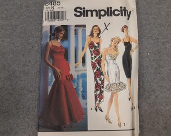 Simplicity 8485 Misses Evening Dress Sewing Pattern Size N 10-14 Princess Seams