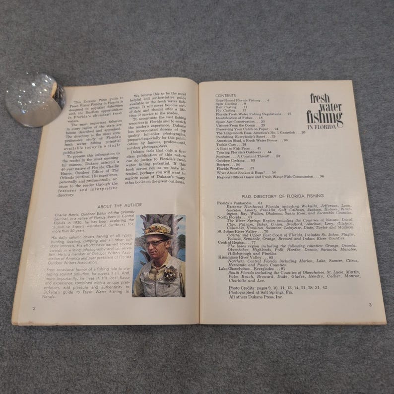 Pesca en agua dulce en Florida Charlie Harris Dukane Press 1970 imagen 4