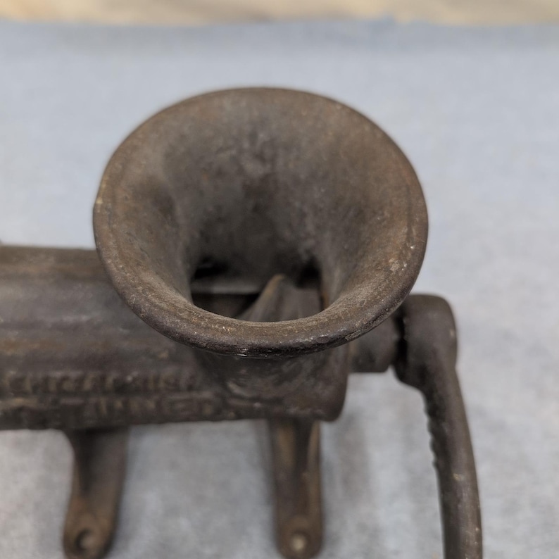 Vintage Enterprise No 12 Tinned Meat Chopper Cast Iron Manual Grinder Phila USA image 3