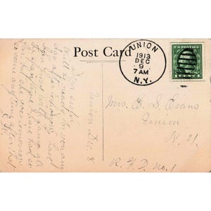 Vintage ansichtkaart uit 1910 van een Nederlandse jongen die schildert, National Lead Co., Union NY 1913 afbeelding 2