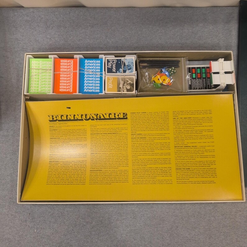 Vintage 1973 Billionaire Parker Brothers Game of Global Enterprise Complete image 8