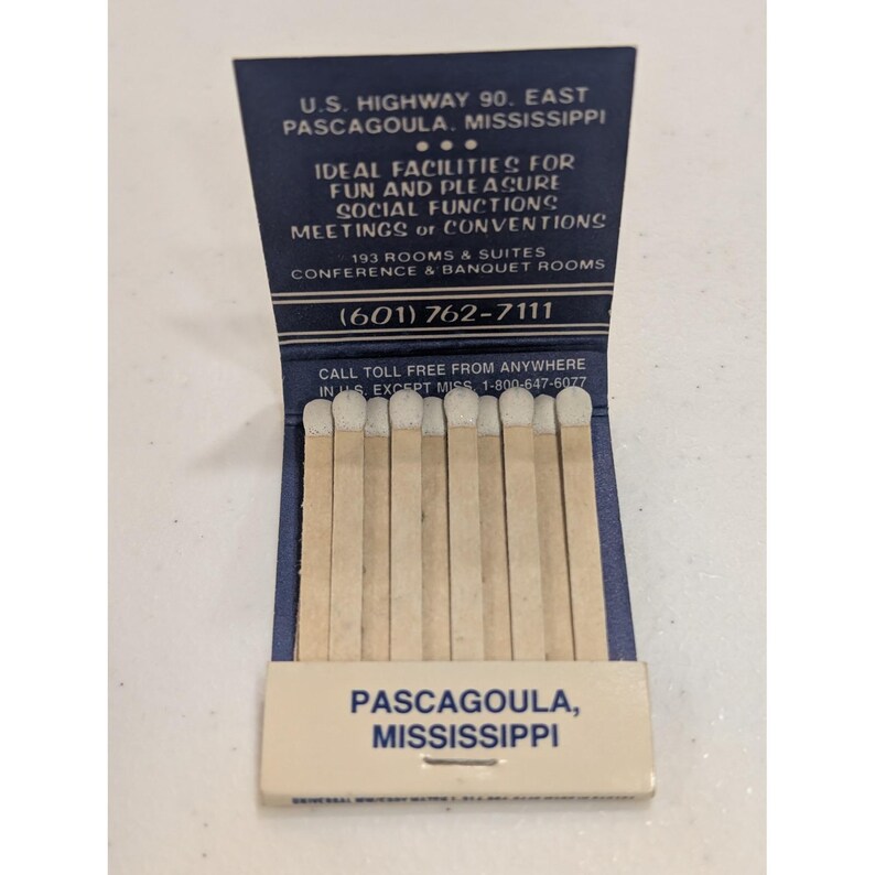 Vintage LaFont Inn Pascagoula Mississippi Matchbook Hotel Motel Souvenir image 3