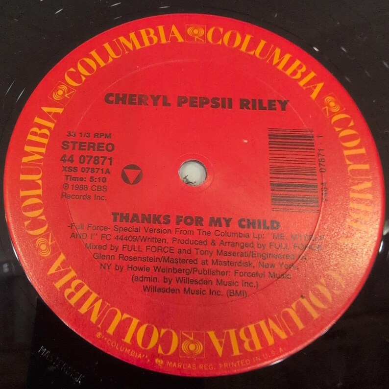 "Cheryl Pepsii Riley ""Thanks For My Child 12"" Vinyl Single 1988 Galaxy 44 07871" Bild 4