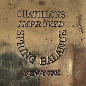 1890-1920's Chatillons Improved Spring Balance Hanging Scale NY 125 Lbs Brass image 5