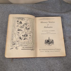 History Stories of Alabama L. Lamar Matthews 1952 Hardcover Illustrated Book image 4