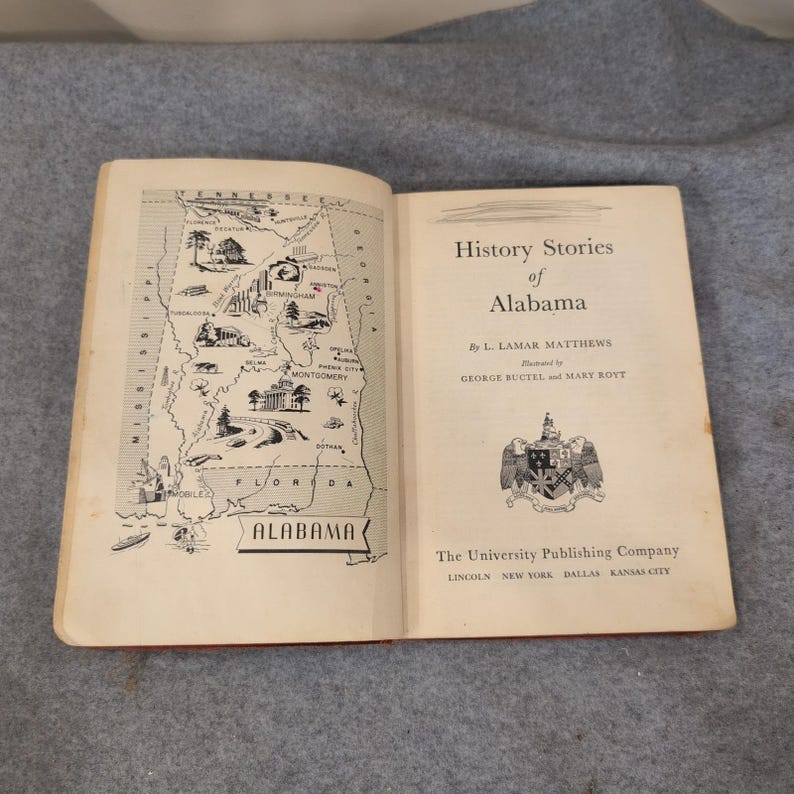 History Stories of Alabama L. Lamar Matthews 1952 Hardcover Illustrated Book image 4
