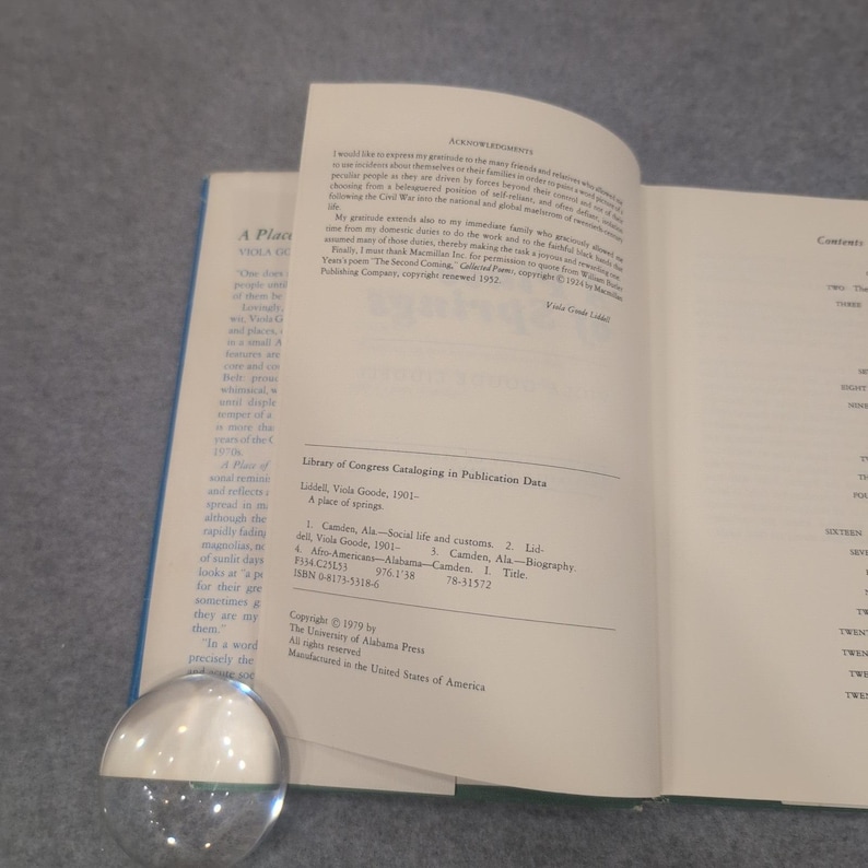 A Place of Springs Viola Goode Liddell Signed Hardcover Alabama History 1979 image 3