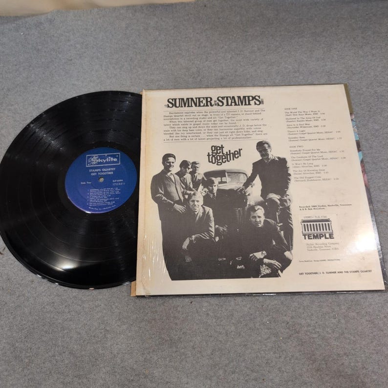JD Sumner and the Stamps Quartet Get Together Vinyl LP Gospel Temple TLS 7720 image 2