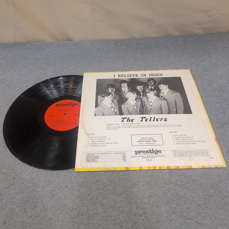 The Tellers I Believe In Jesus Vinyl LP Prestige Productions 731014 Gospel 1973 image 2