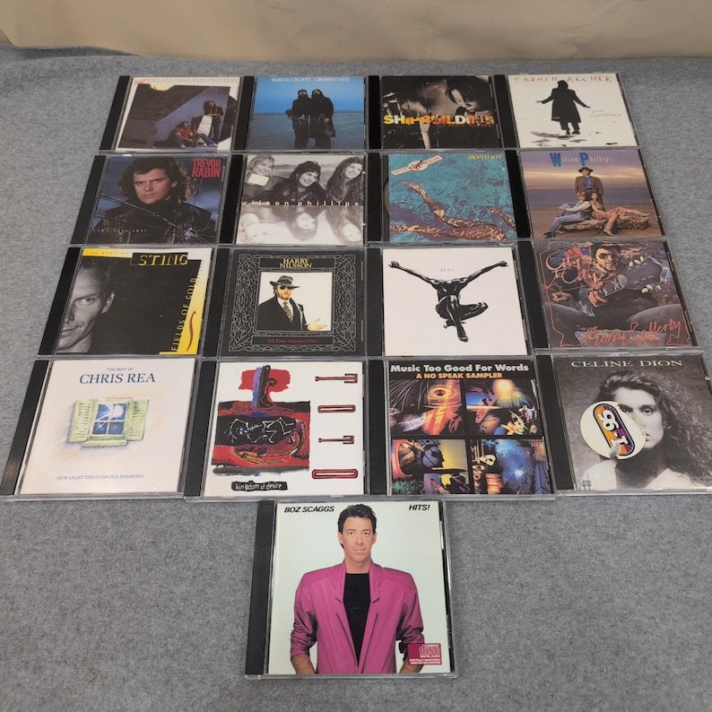 Soft Rock CD Lot of 17 Toto Sting Celine Dion Boz Scaggs Wilson Phillips Seal VG image 1