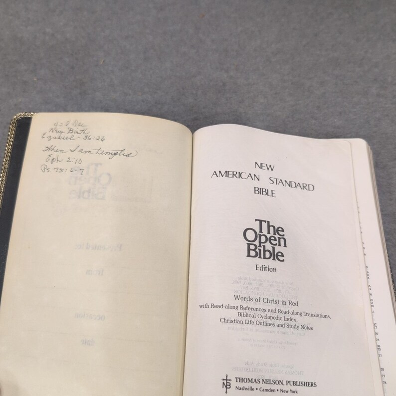 Thomas Nelson NASB The Open Bible Edition Black Leather Red Letter 947 Vintage image 4