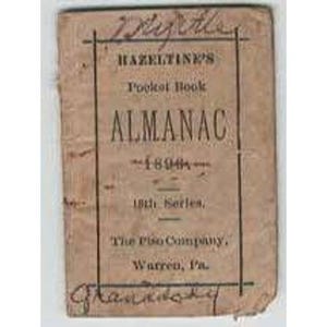 Hazeltine's Pocket Book Almanac 1896 Piso Co Antique Advertising Quack Medicine image 1