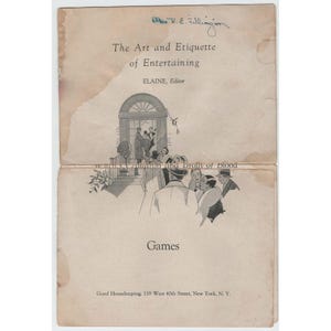 Vintage Good Housekeeping The Art and Etiquette of Entertaining Games Booklet image 1
